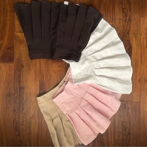 Chic Women's Skater Skirt in Pink, White, Tan, and Brown